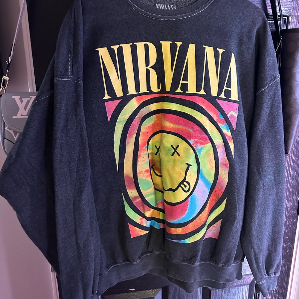 NIRVANA Black Sweatshirt with Vibrant Graphic